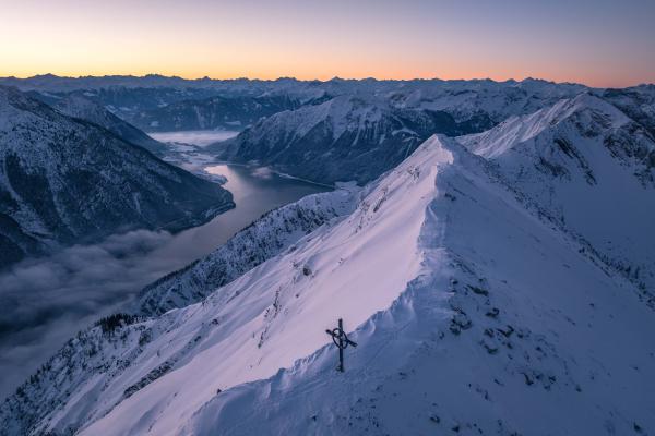 Seebergspitze am Achensee im Winter